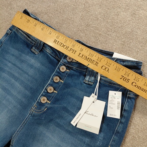KanCan Jeans Women 29 Flare Button Fly High Rise Medium Wash Stretch Denim 29x34 - Picture 7 of 16